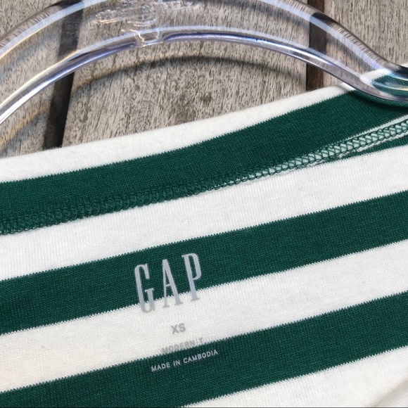 GAP Green & White Striped Long Sleeve Shirt - Picture 6 of 6